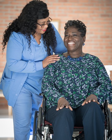 Nurse chatting with patient